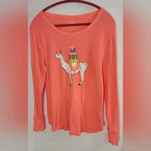 Old Navy Llama Holiday PJ Top Size XL - NWOT